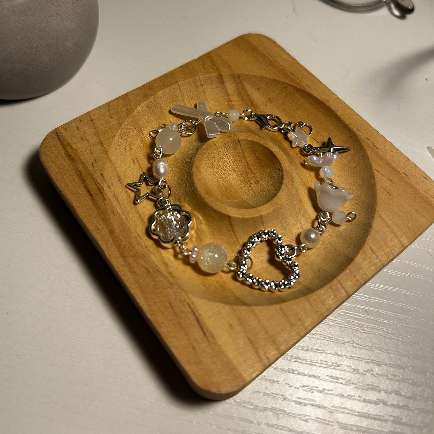 White Heart Bracelet