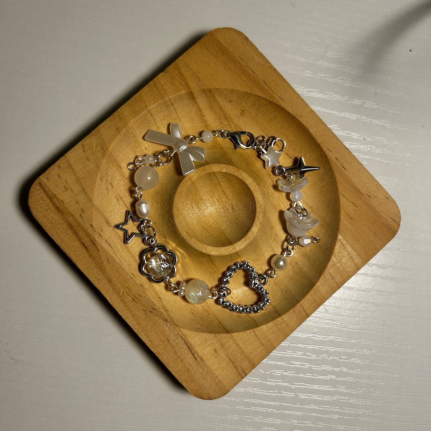 White Heart Bracelet