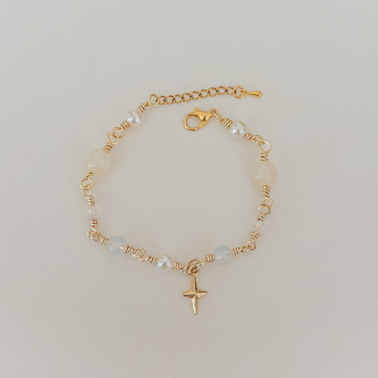 White and Gold Bracelet